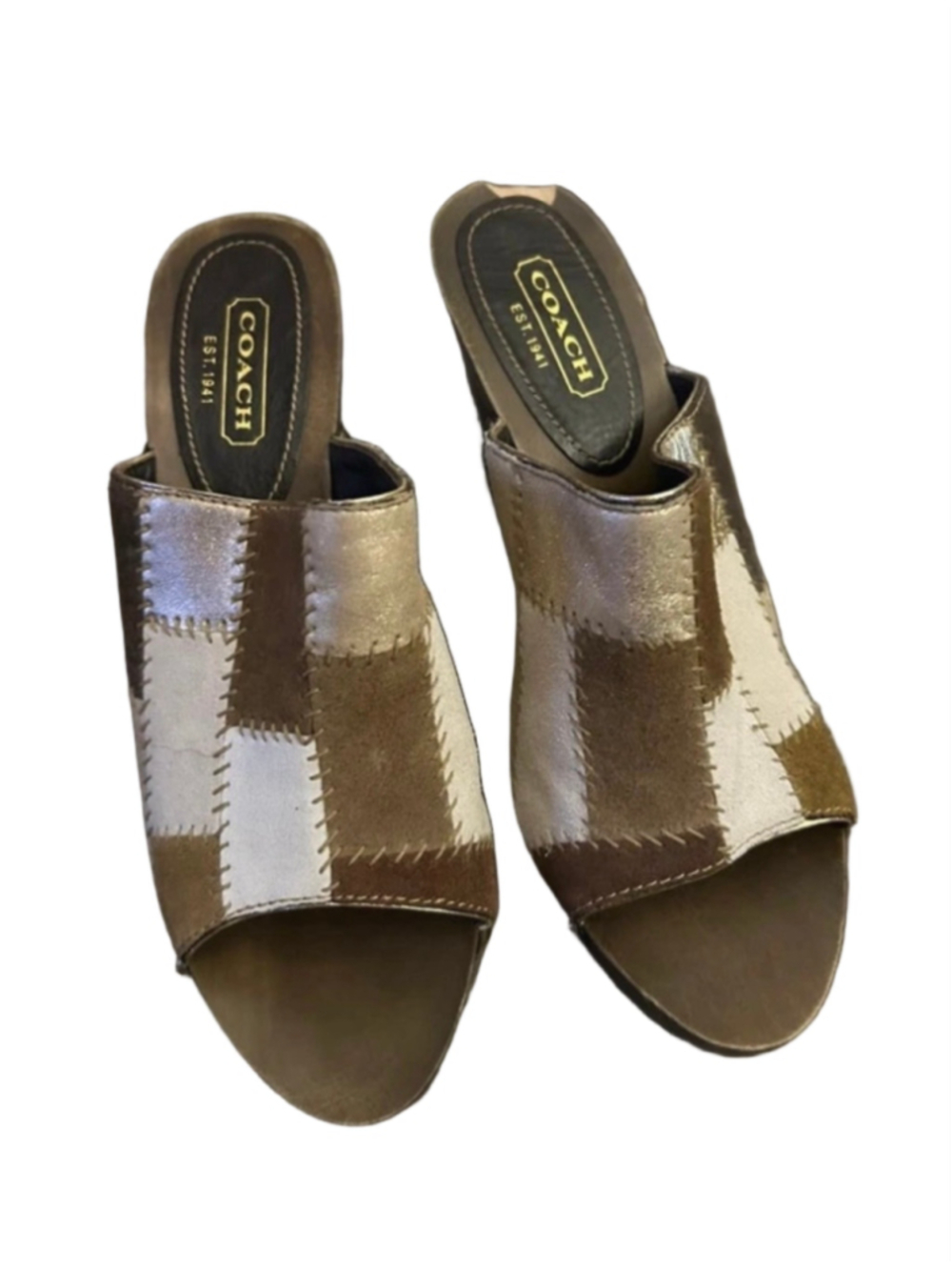 Vintage Coach Chelsea Patchwork Platform Clog Mules Size 9M Y2K